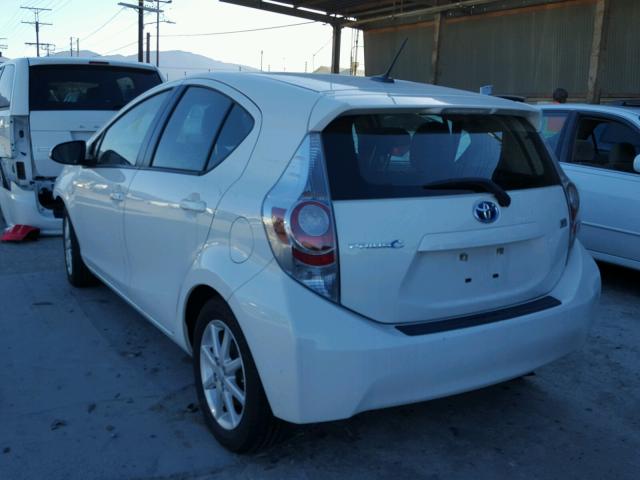 JTDKDTB33C1026001 - 2012 TOYOTA PRIUS C WHITE photo 3