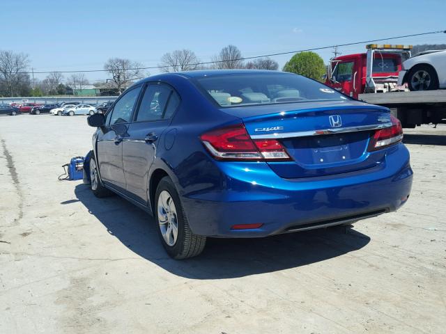 19XFB2F54EE007700 - 2014 HONDA CIVIC LX BLUE photo 3