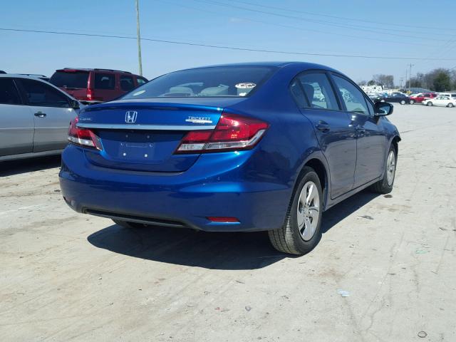 19XFB2F54EE007700 - 2014 HONDA CIVIC LX BLUE photo 4