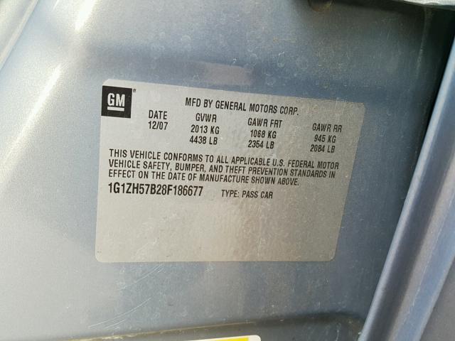 1G1ZH57B28F186677 - 2008 CHEVROLET MALIBU 1LT 蓝色 照片 10