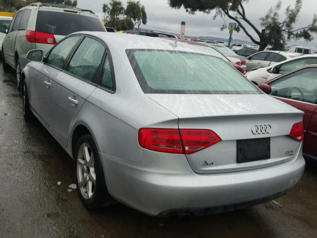 WAULF78K29N013081 - 2009 AUDI A4 2.0T QU GRAY photo 3