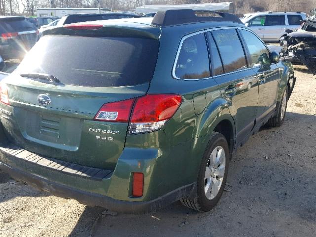 4S4BRDGCXB2390078 - 2011 SUBARU OUTBACK 3. GREEN photo 4