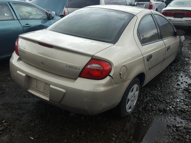 1B3ES26C13D232389 - 2003 DODGE NEON SE BEIGE photo 4