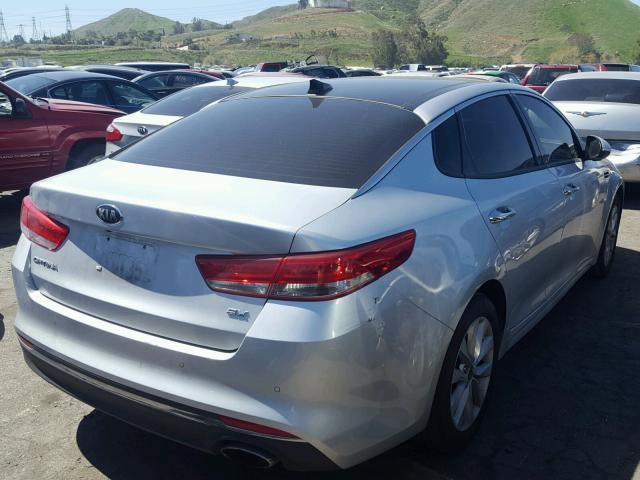 5XXGU4L39HG130594 - 2017 KIA OPTIMA EX SILVER photo 4