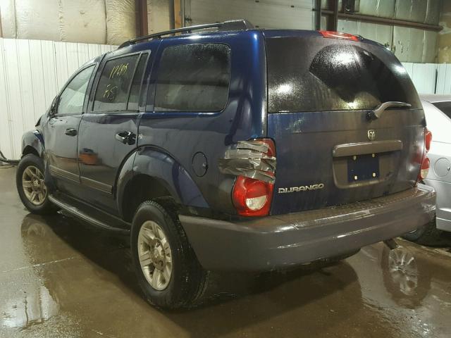 1D4HB38N45F525326 - 2005 DODGE DURANGO ST BLUE photo 3