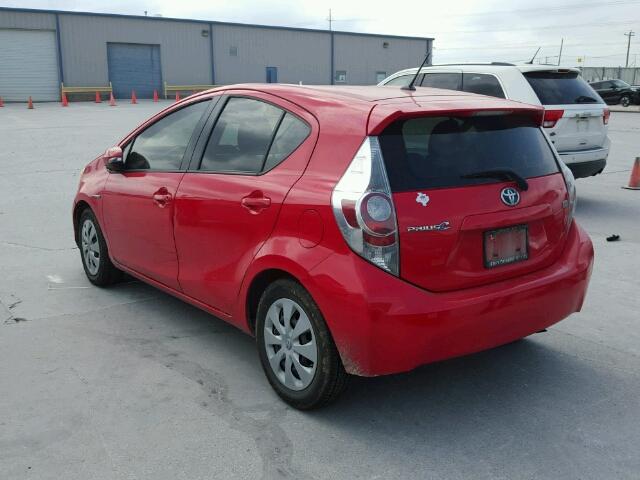 JTDKDTB35C1519985 - 2012 TOYOTA PRIUS C RED photo 3