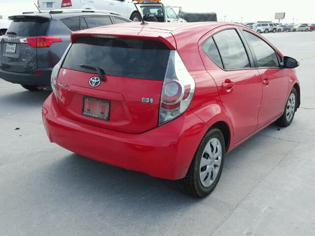 JTDKDTB35C1519985 - 2012 TOYOTA PRIUS C RED photo 4