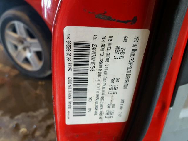 2D4FV47VX7H837349 - 2007 DODGE MAGNUM SXT RED photo 10