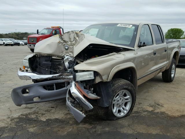 1D7HG48N13S352346 - 2003 DODGE DAKOTA QUA TAN photo 2