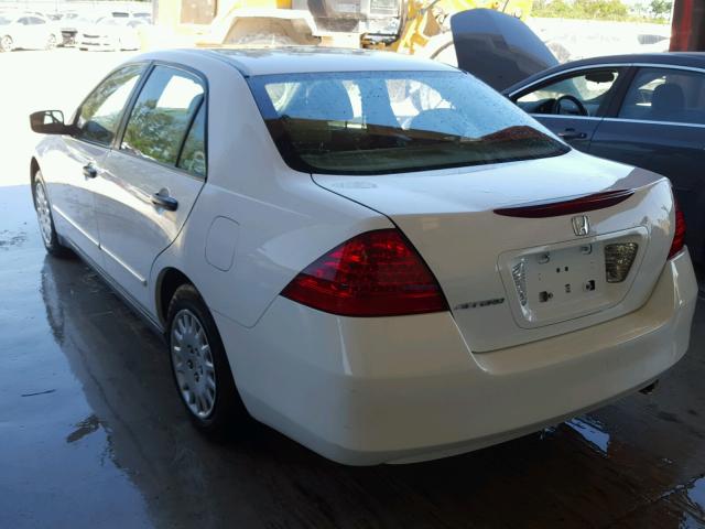 1HGCM56197A055423 - 2007 HONDA ACCORD VAL WHITE photo 3