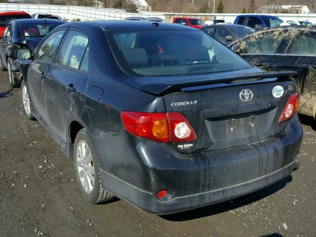 2T1BU40EX9C167176 - 2009 TOYOTA COROLLA BA BLACK photo 3