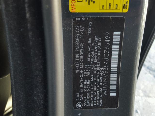 WBANV93548CZ65499 - 2008 BMW 535 XI GRAY photo 10