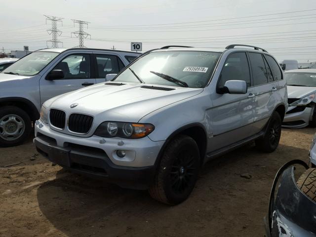 5UXFA13565LY10466 - 2005 BMW X5 3.0I SILVER photo 2