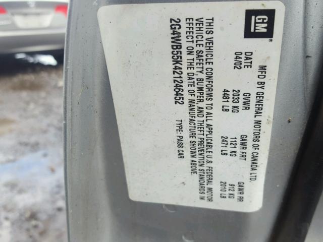 2G4WB55K421246452 - 2002 BUICK REGAL LS 银色 照片 10