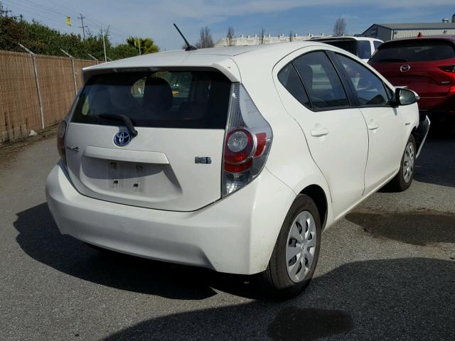 JTDKDTB35E1558787 - 2014 TOYOTA PRIUS C WHITE photo 4