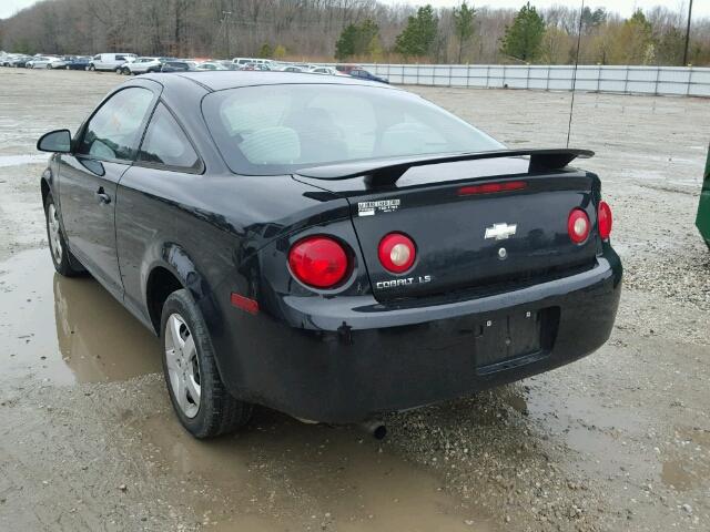 1G1AK15F367730656 - 2006 CHEVROLET COBALT LS BLACK photo 3