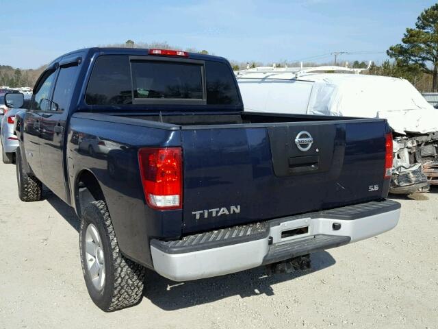 1N6AA07C59N303709 - 2009 NISSAN TITAN XE BLUE photo 3