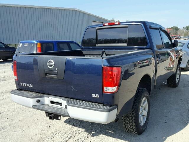 1N6AA07C59N303709 - 2009 NISSAN TITAN XE BLUE photo 4