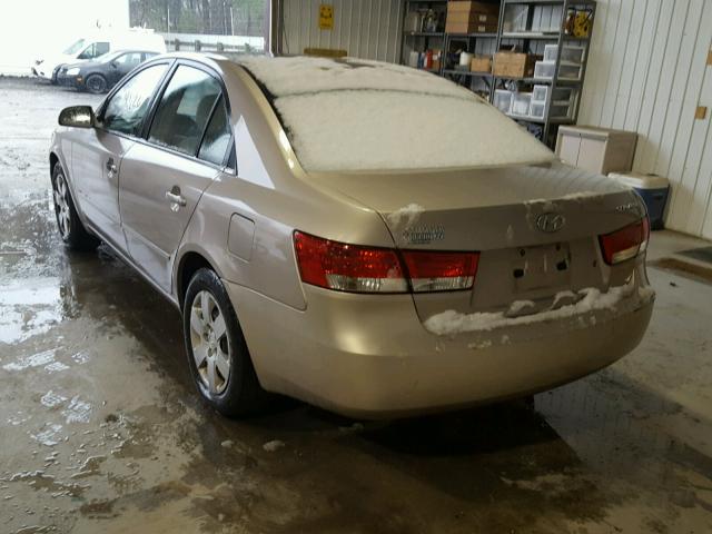 5NPET46C37H227721 - 2007 HYUNDAI SONATA GLS CREAM photo 3