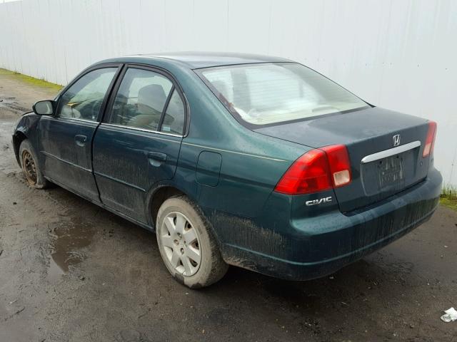 1HGES26721L053722 - 2001 HONDA CIVIC EX მწვანე ფოტო 3