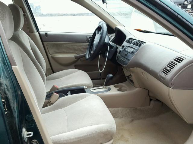 1HGES26721L053722 - 2001 HONDA CIVIC EX მწვანე ფოტო 5