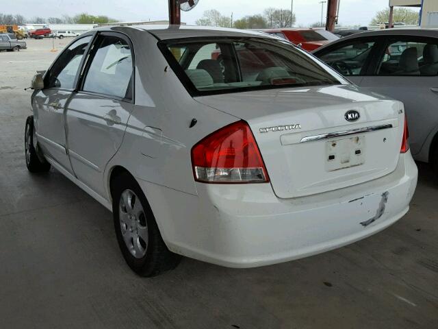 KNAFE121185511753 - 2008 KIA SPECTRA EX WHITE photo 3