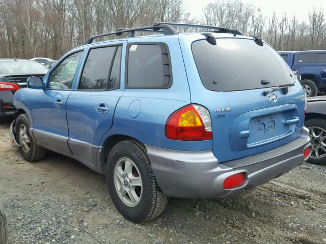 KM8SB12B44U713002 - 2004 HYUNDAI SANTA FE G BLUE photo 3