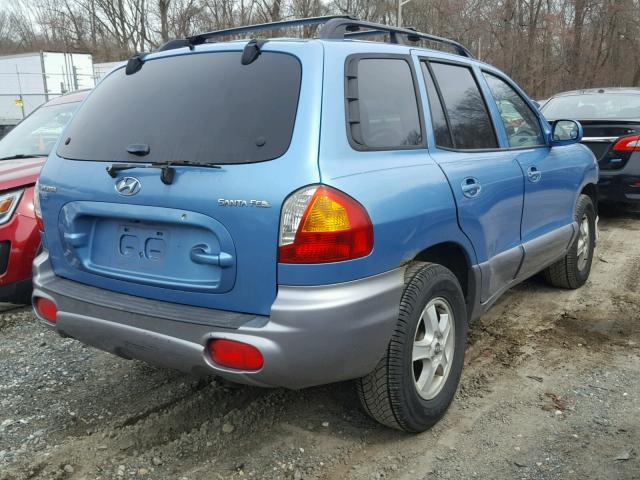 KM8SB12B44U713002 - 2004 HYUNDAI SANTA FE G BLUE photo 4