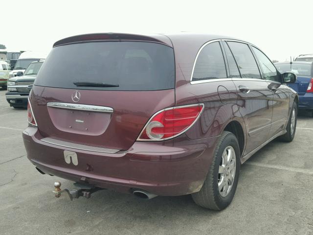 4JGCB65E27A043074 - 2007 MERCEDES-BENZ R 350 MAROON photo 4