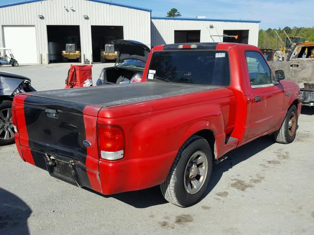 1FTYR10C2YPB37632 - 2000 FORD RANGER RED photo 4