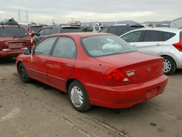 KNAFB121125128850 - 2002 KIA SPECTRA BA RED photo 3