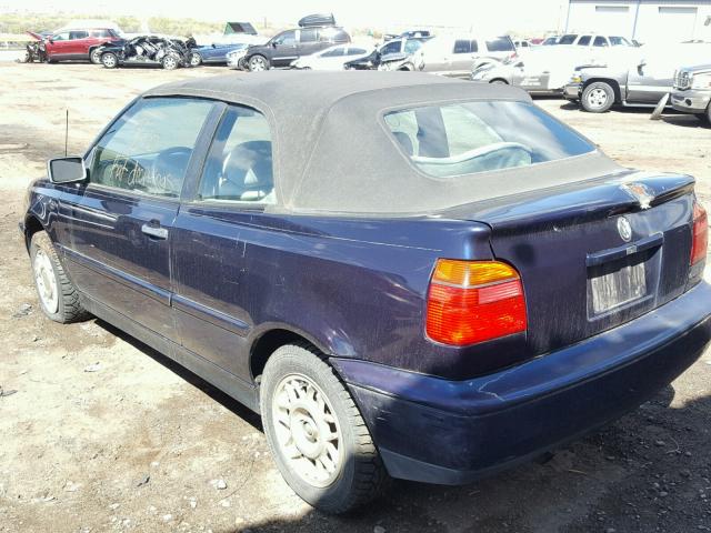 WVWBB81E6TK015879 - 1996 VOLKSWAGEN CABRIO BLUE photo 3