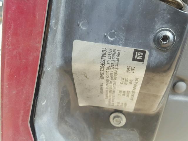 1G8AJ55F37Z129409 - 2007 SATURN ION LEVEL RED photo 10