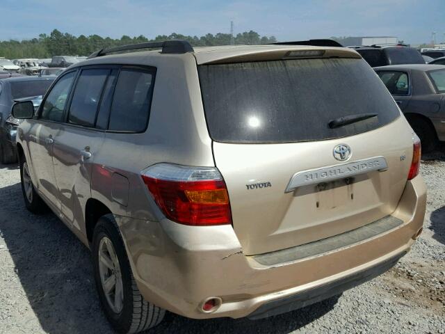 JTEDS41A182038780 - 2008 TOYOTA HIGHLANDER BEIGE photo 3