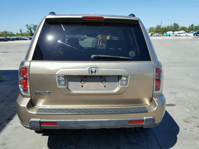 5FNYF28636B007198 - 2006 HONDA PILOT EX GOLD photo 9