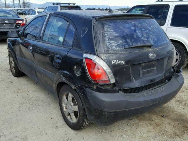 KNADE163366066684 - 2006 KIA RIO 5 BLACK photo 3