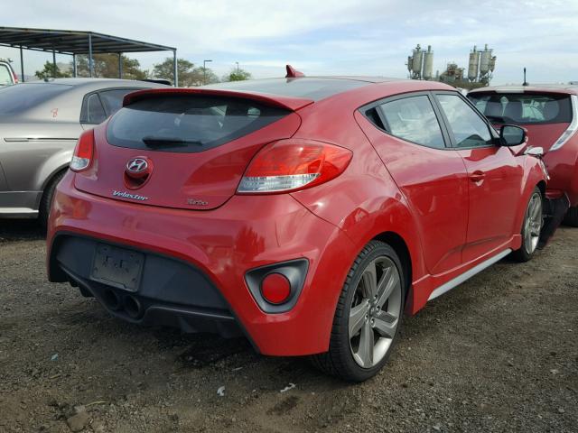 KMHTC6AE3DU128230 - 2013 HYUNDAI VELOSTER T RED photo 4