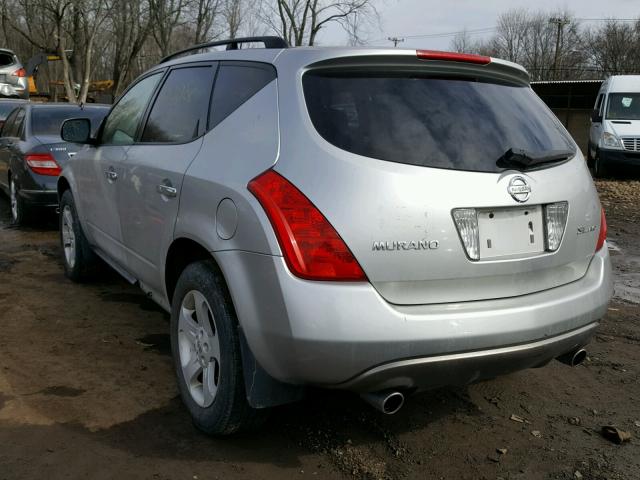 JN8AZ08W33W231161 - 2003 NISSAN MURANO SL SILVER photo 3