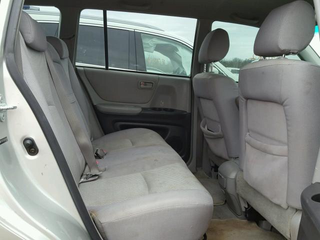 JTEGD21A160141489 - 2006 TOYOTA HIGHLANDER SILVER photo 6