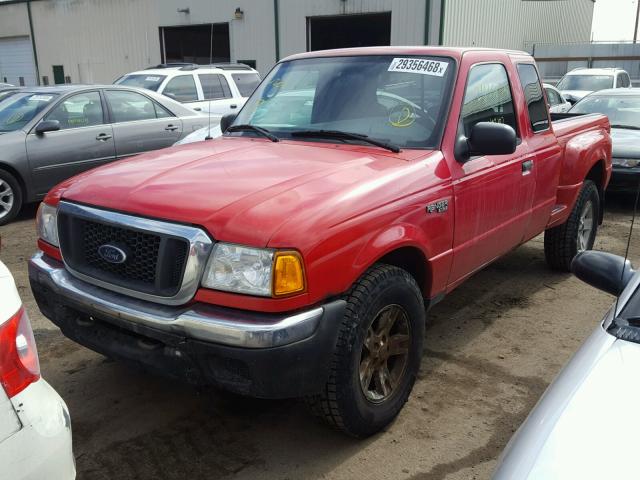 1FTYR15E14PA67500 - 2004 FORD RANGER SUP RED photo 2