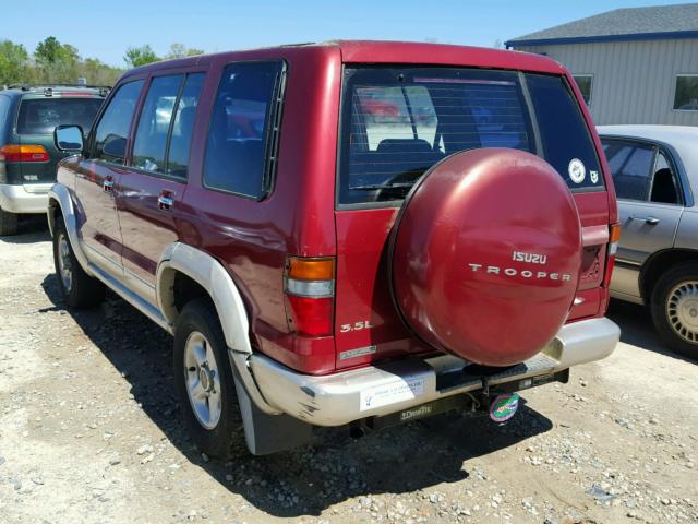 JACDJ58X0X7904427 - 1999 ISUZU TROOPER S RED photo 3