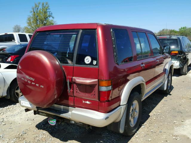 JACDJ58X0X7904427 - 1999 ISUZU TROOPER S RED photo 4