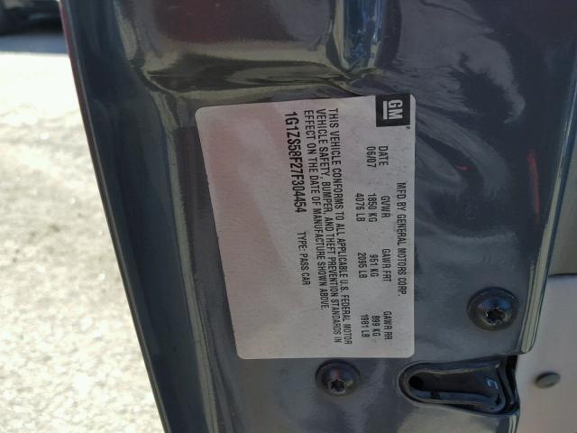 1G1ZS58F27F304454 - 2007 CHEVROLET MALIBU LS ნაცრისფერი ფოტო 10