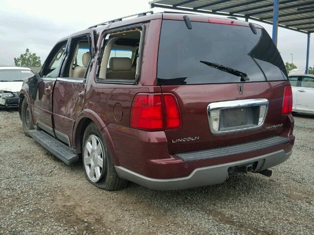 5LMFU27R23LJ35619 - 2003 LINCOLN NAVIGATOR MAROON photo 3