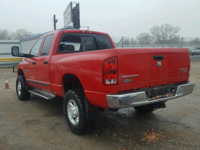 3D7KS28C65G812070 - 2005 DODGE RAM 2500 S RED photo 3