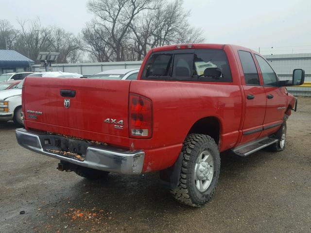 3D7KS28C65G812070 - 2005 DODGE RAM 2500 S RED photo 4