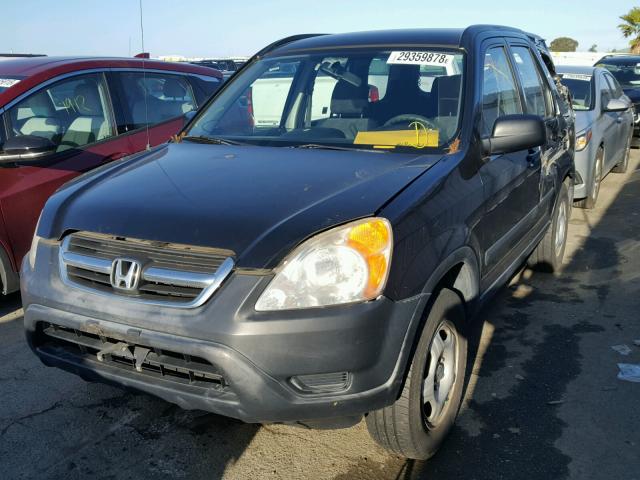 JHLRD78442C022258 - 2002 HONDA CR-V LX BLACK photo 2