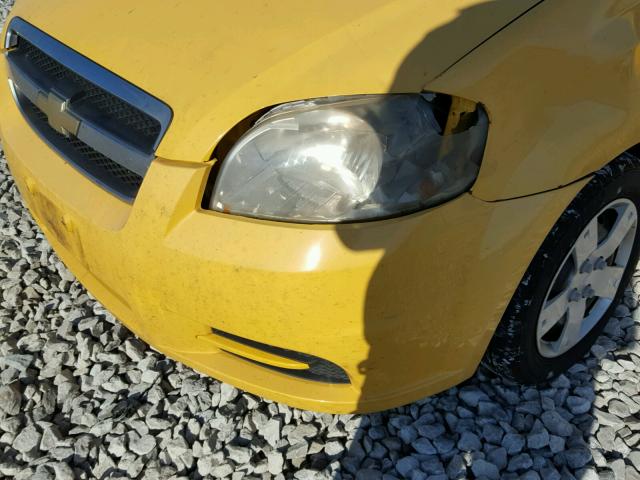 KL1TD56E09B615576 - 2009 CHEVROLET AVEO LS YELLOW photo 9