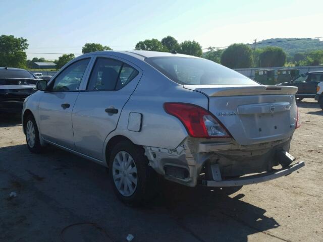 3N1CN7AP7FL847230 - 2015 NISSAN VERSA S/S SILVER photo 3