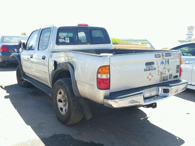 5TEGN92N31Z876088 - 2001 TOYOTA TACOMA DOU SILVER photo 3